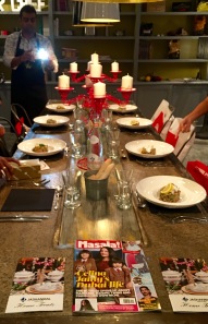 Table setting,3-course gourmet meal